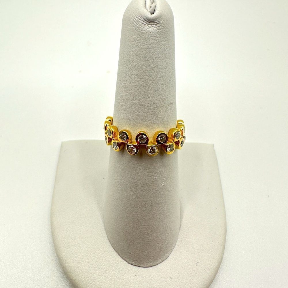 NWOT Genuine 1.09ctw diamond and gold over .925 eternity band ring!